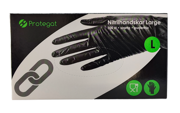Powder-free Nitrile Gloves, Black - size L - 100 pcs. 