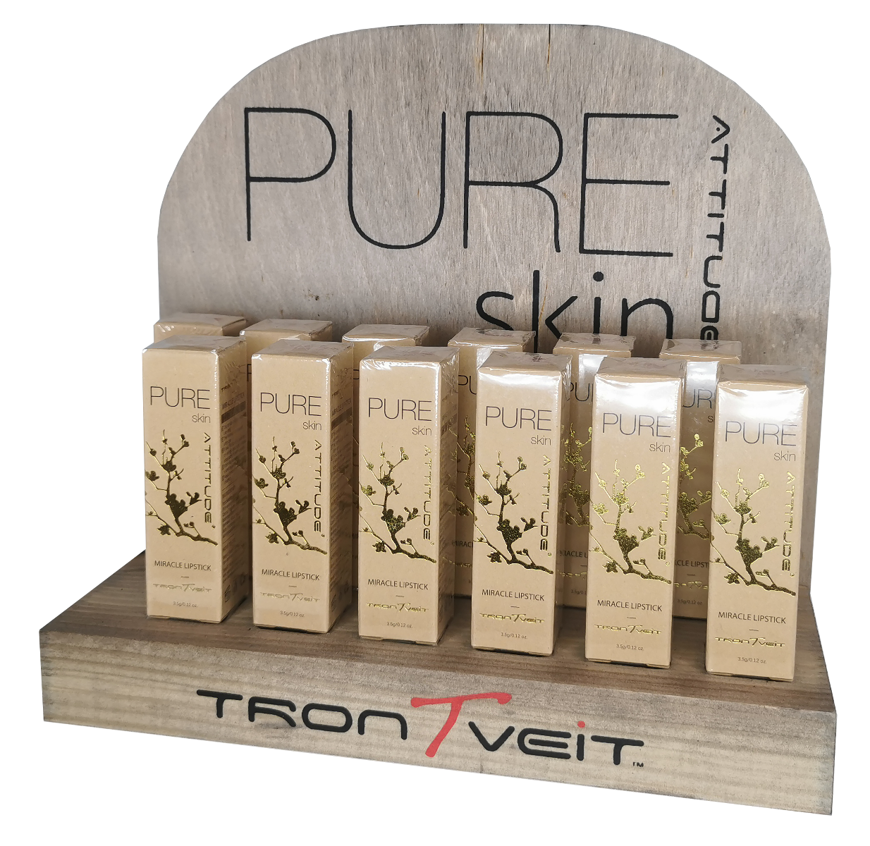 PURE Skin ATTITUDE Miracle Lipstick Wooden Display