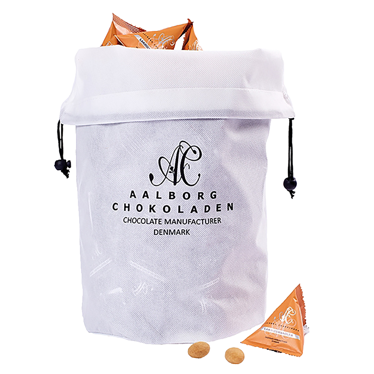 Licorice almonds in triangular bags, 100 pcs. - Aalborg Chocolate 