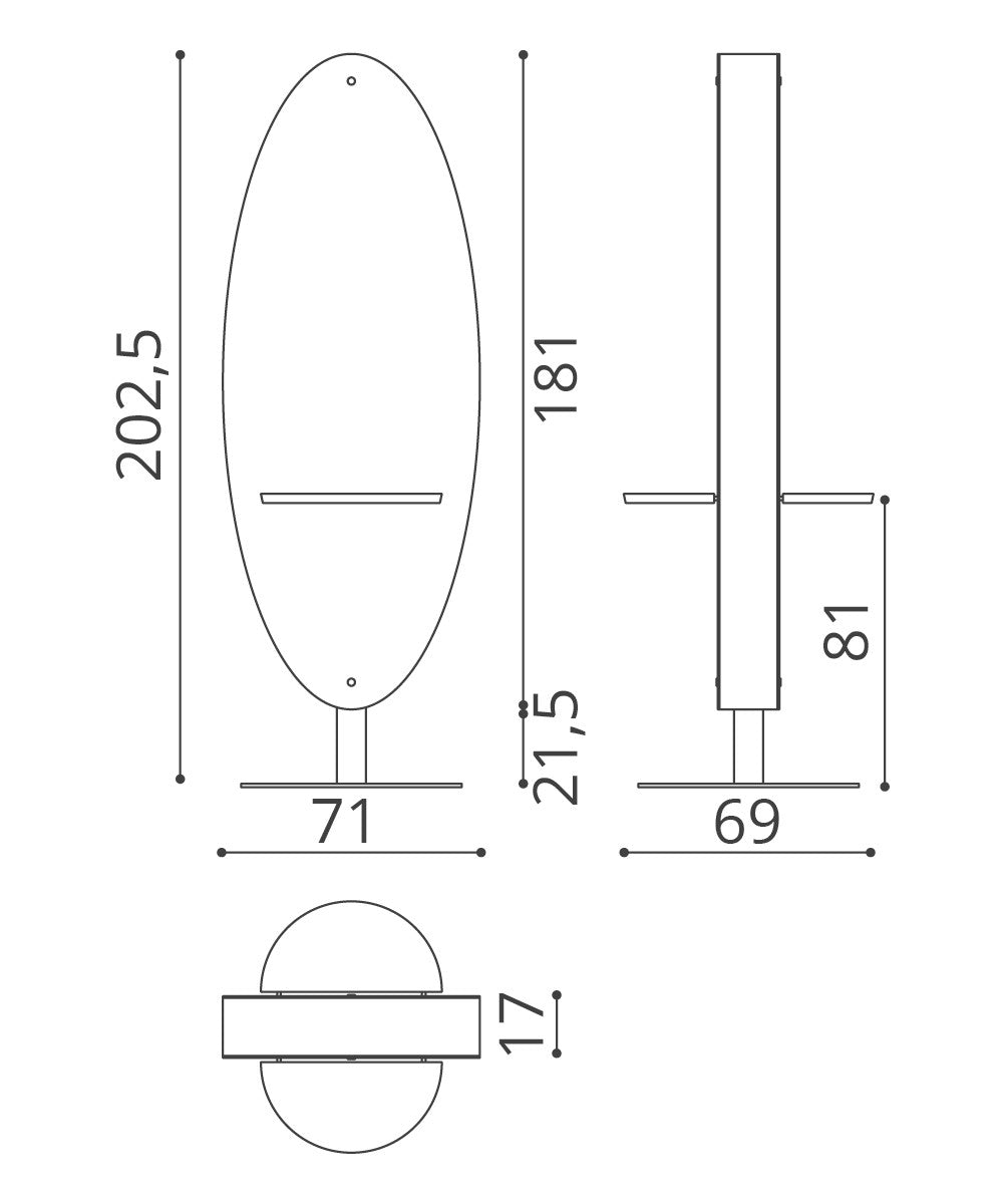 Mercury - Double-sided Hairdressing Mirror - Salon Ambience