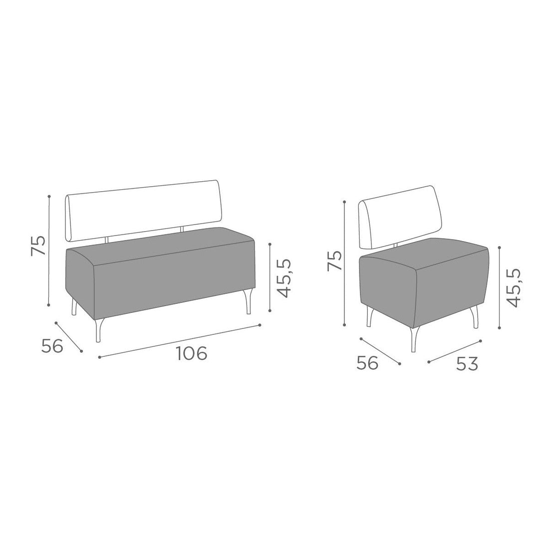 Salon Ambience - Opale - Double seat